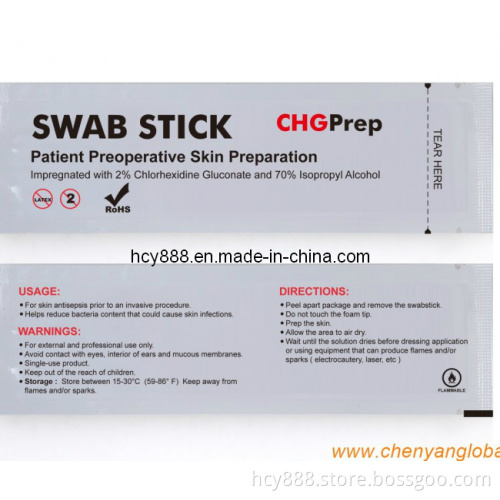 Impregnated Alcohol Chg Swab Sticks (CY-SS-70720C7I)